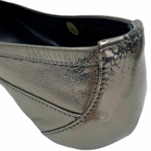 SOLD Burberry Patent Novacheck Silver Buckle Flats - Picture 11 of 12